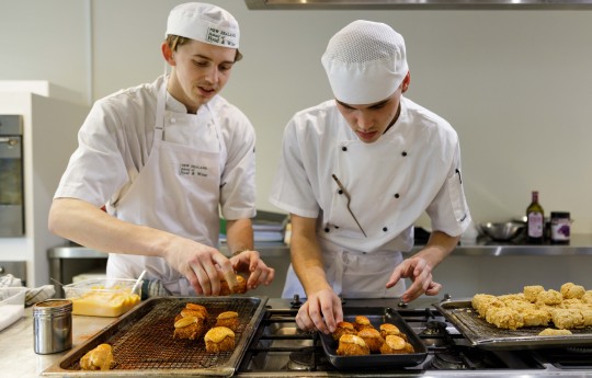 Sam G and Sam L prepare canapes