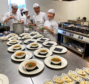Students cooking