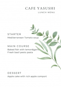 Cafe Yasushi Lunch Menu2
