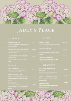 Jade Ward Bistro Contemporary Menu Plan Develop Design and Cost 3