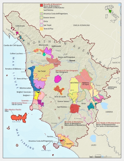 Bolgheri Brunello map
