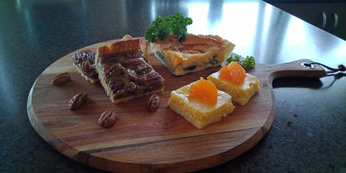 Rejieli Pecan Pie Bacon and Egg Lemon tart