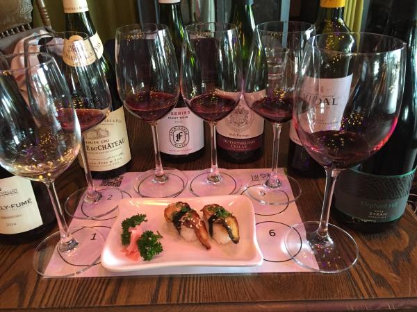 Wine 2 Line up with Smoked eel